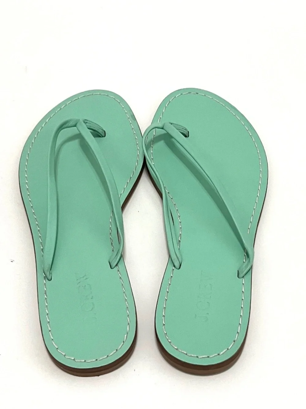 Brand New J. Crew Women's Leather Capri Sandals - Size 8, Color: Sunwashed Mint